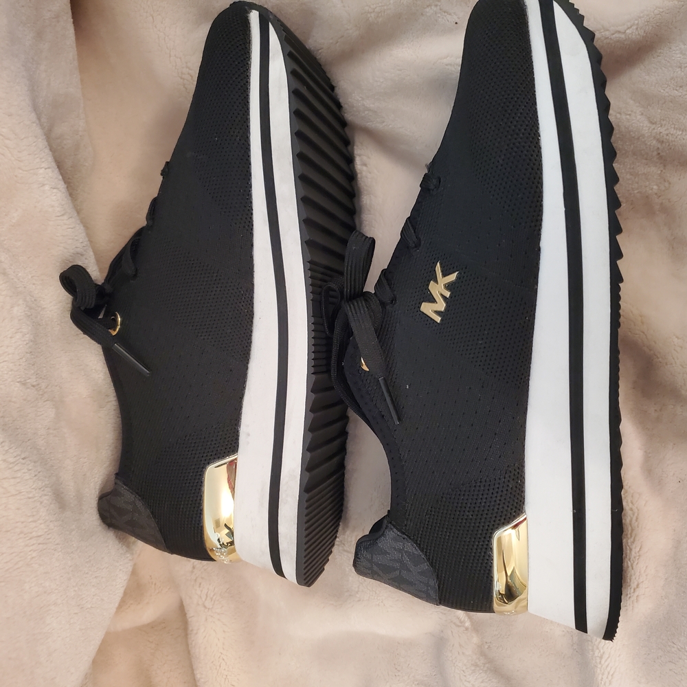 Black and Gold MK Sneakers
